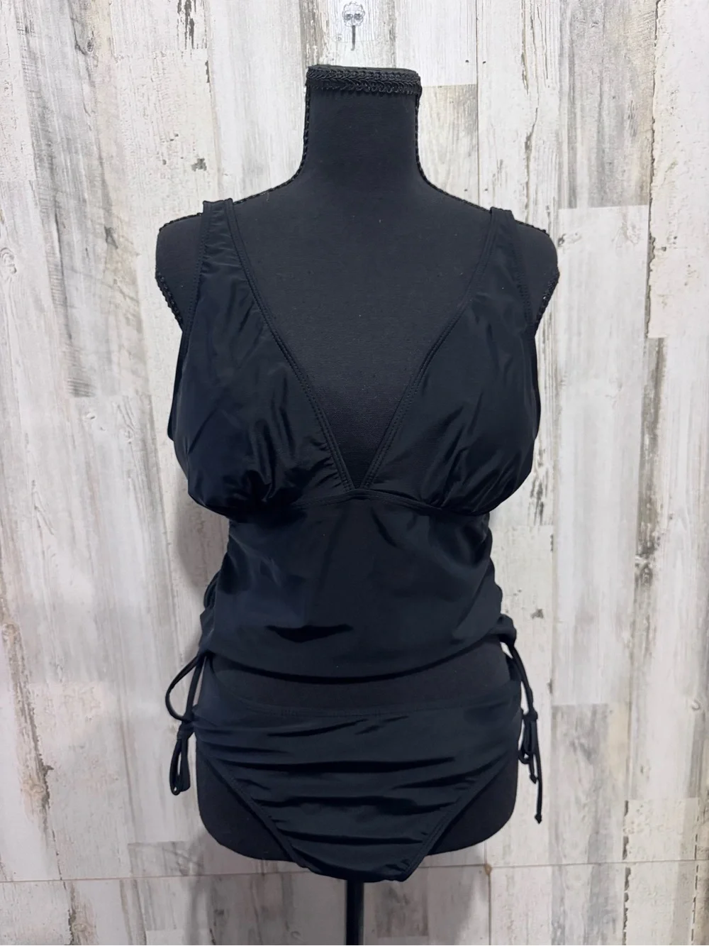 Black Two-Piece Tankini Swimsuit
